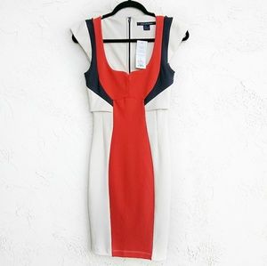 FRENCH CONNECTION Monroe Stretch Dress Colorblock Size 6